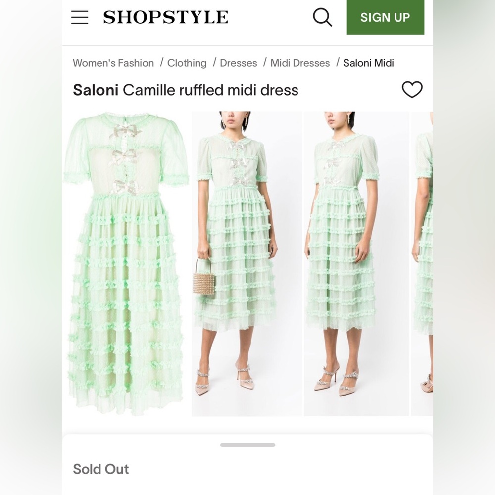 NWT SALONI Camille Ruffle Dress